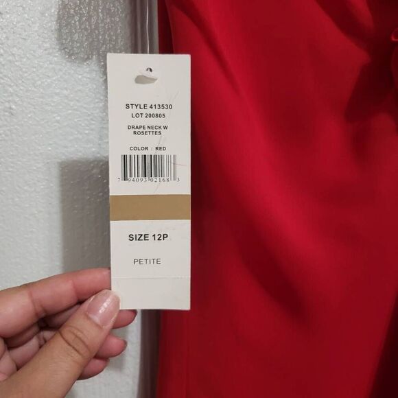 S.L‎ Fashion draped neck with rosettes sz 12p - Picture 7 of 12